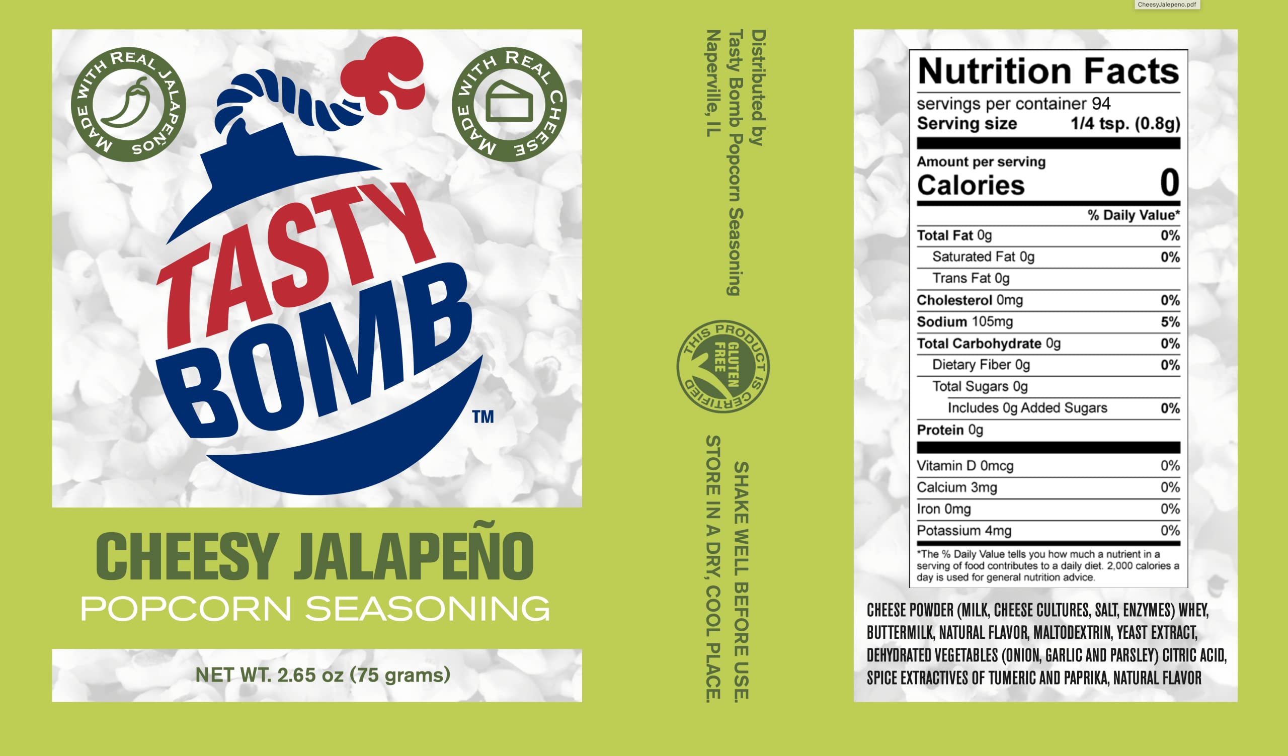 Cheesy Jalapeno - Flavorful Popcorn Seasoning