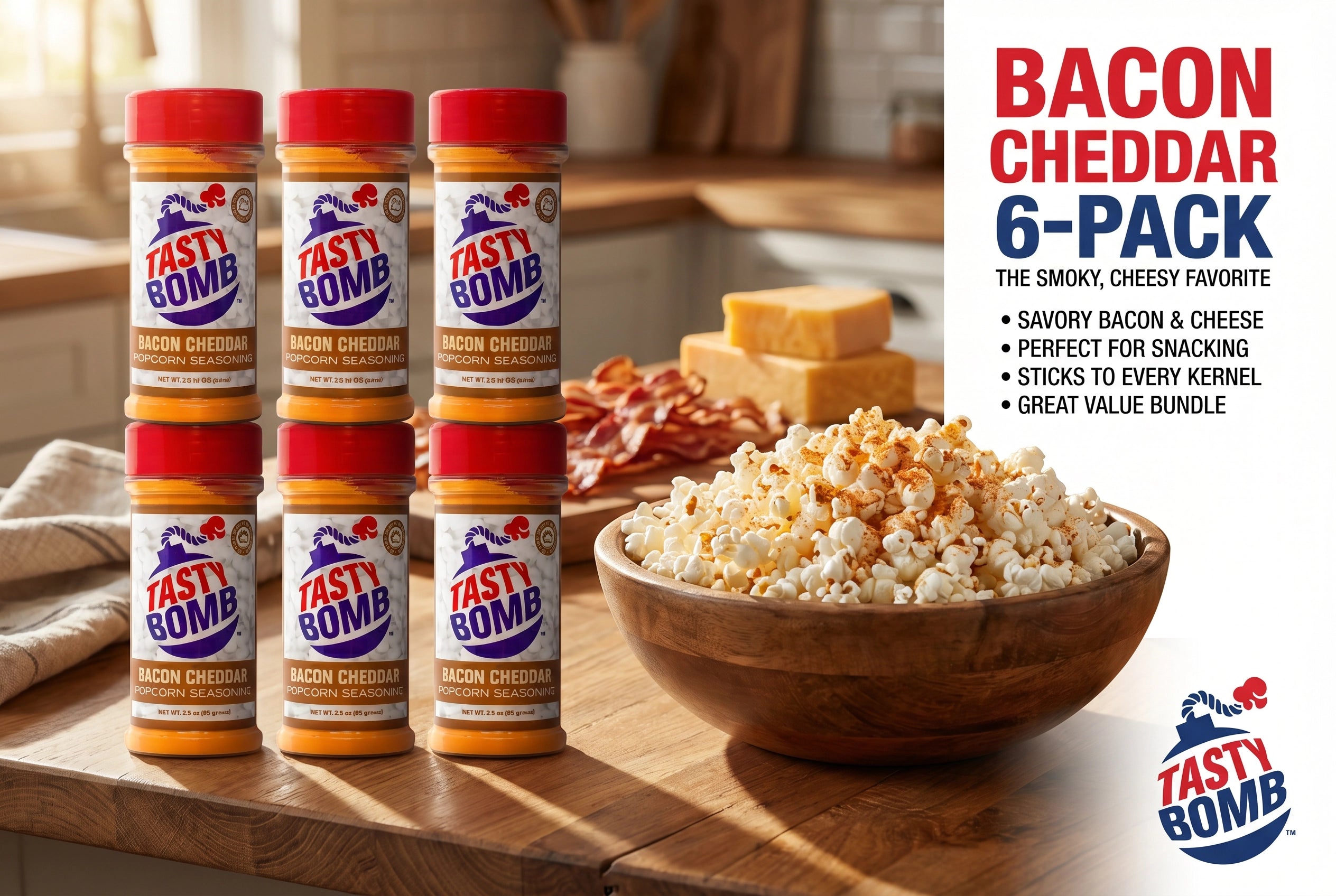 6 Pack - Bacon Cheddar