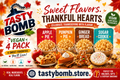 Tasty Bomb Vegan All-Sweets 4-Pack featuring Apple Pie, Pumpkin Pie, Gingerbread, and Sugar Cookie popcorn seasonings